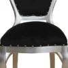 Casa Padrino Barock Luxus Damen Stuhl Schwarz / Silber - Damen Schminktisch Stuhl - Limited Edition