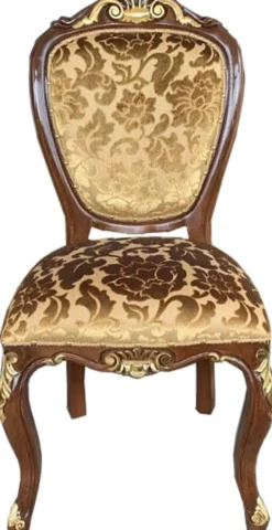 Casa Padrino Barock Luxus Esszimmer Stuhl Gold Muster / Braun-Gold Antik Look - Luxus Hotel Möbel - Made in Italy
