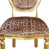 Casa Padrino Barock Luxus Esszimmer Stuhl Leopard / Gold Mod2 - Designer Stuhl - Hotel & Restaurant Möbel - Luxus Qualität