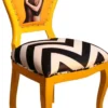 Casa Padrino Barock Luxus Esszimmer Stuhl Schwarz / Weiß Streifen / Gelb - Designer Stuhl - Limited Edition