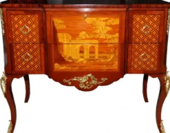 Casa Padrino Barock Luxus Kommode Braun/Gold aus massivem Eichenholz B 108 cm, H 88,5 cm, T 58 cm