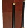 Casa Padrino Barock Mahagoni Säule mit Marmorplatte Dunkelbraun / Schwarz / Gold 40 x 35 x H. 80 cm - Barock Möbel