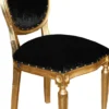 Casa Padrino Barock Medaillon Luxus Esszimmer Stuhl ohne Armlehnen in Schwarz / Gold - Interior