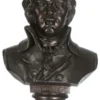 Casa Padrino Barock Mozart Büste Schwarz 50 x 25 x H. 65 cm - Dekofigur im Barockstil