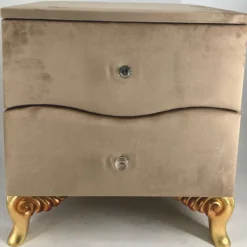 Casa Padrino Barock Nachtkommode mit 2 Schubladen Braun / Gold - Barockstil Schlafzimmer Möbel