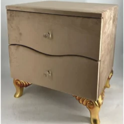 Casa Padrino Barock Nachtkommode mit 2 Schubladen Braun / Gold - Barockstil Schlafzimmer Möbel