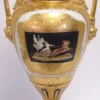 Casa Padrino Barock Porzellan Vase mit 2 Griffen - Limited Edition - Gold / Schwarz - Höhe 61 cm