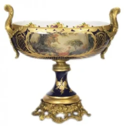 Casa Padrino Barock Porzellan Schale Kobalt / Gold - Grand Decor - 40 x 45 cm