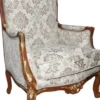 Casa Padrino Barock Salon Sessel Creme / Braun / Gold - 119 x 80 x 63 cm - Handgefertigtes Antik Stil Replikat