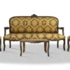 Casa Padrino Barock Salon Set mit Sitzbank 2 Stühlen und Tisch - Antik Stil