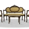Casa Padrino Barock Salon Set mit Sitzbank 2 Stühlen und Tisch - Hotel Möbel