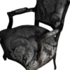 Casa Padrino Barock Salon Stuhl Schwarz Muster / Schwarz - Antik Stil Möbel