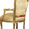 Casa Padrino Barock Salon Stuhl Gold Muster / Gold