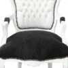 Casa Padrino Barock Salon Stuhl Weiß / Schwarz Mod2 Bling Bling