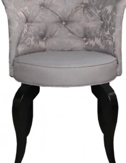 Casa Padrino Barock Salon Stuhl Braun Muster / Schwarz - Designer Sessel - Luxus Qualität