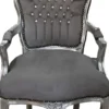 Casa Padrino Barock Salon Stuhl Grau / Silber mit Bling Bling Glitzersteinen - Möbel Antik Stil