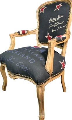 Casa Padrino Barock Salon Stuhl New Zealand / Holzfarbig - Neuseeland Fashion Möbel
