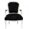 Casa Padrino Barock Salon Stuhl Schwarz / Weiss