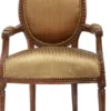 Casa Padrino Barock Salon Stuhl in Braun-Okka mit Gold-Streifen, 64 x 65 x 100 cm