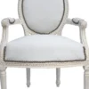 Casa Padrino Barock Salon Stuhl handgefertigt in Creme / Creme - 100 x 64 x 65 cm