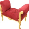 Casa Padrino Barock Schemel Hocker Bordeaux / Gold mit Bling Bling Glitzersteinen - Sitzbank Möbel