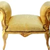 Casa Padrino Barock Schemel Hocker Gold Muster / Gold - Sitzbank