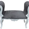 Casa Padrino Barock Schemel Hocker Grau / Weiß - Sitzbank - Antik Stil