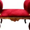 Casa Padrino Barock Schemel Hocker Bordeaux / Braun - Sitzbank Möbel