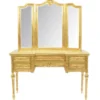Casa Padrino Barock Schmink Konsole mit Spiegel Gold 120 x 40 x H155 cm - Schlafzimmer Spiegelkonsole mit Schubladen