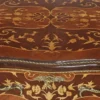 Casa Padrino Barock Schreibtisch Braun / Messingfarben 140 x 60 x H. 80 cm - Handgefertigter Massivholz Bürotisch mit 3 Schubladen und massiven Metallapplikationen - Barock Büro Möbel