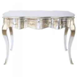 Casa Padrino Barock Schreibtisch Sekretär Konsole Silber 120 x 60 x H 80 cm