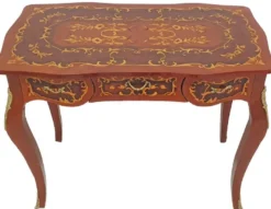 Casa Padrino Barock Sekretär Braun - Handgefertigter Barockstil Schreibtisch mit 3 Schubladen - Büromöbel im Barockstil - Barock Möbel - Barock Einrichtung - Büro Einrichtung im Barockstil