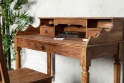 Casa Padrino Barock Sekretär mit 3 Schubladen aus edlem Sheeshamholz - Massivholz Schreibtisch Konsole - 115 x 57 x H 98 cm