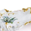 Casa Padrino Barock Serviertablett Schwan mit Lilien Weiß / Gold / Mehrfarbig 54 x 30 x H. 16 cm - Handbemaltes Keramik Tablett im Barockstil
