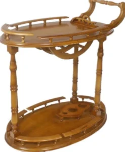 Casa Padrino Barock Servierwagen Braun 80 x 50 x H. 90 cm - Massivholz Trolley - Barock Gastronomie Accessoires