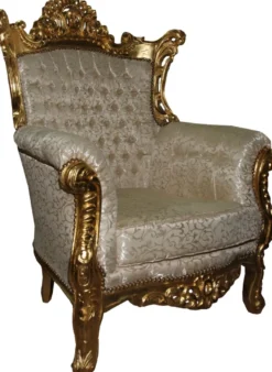 Casa Padrino Barock Sessel "Al Capone" Mod3 Creme / Gold Möbel - Antik Stil - Limited Edition