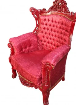 Casa Padrino Barock Sessel Al Capone im Antik Stil, Bordeaux Muster Braun Rot, H 127 x B 85 x T 65 cm