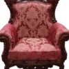 Casa Padrino Barock Sessel Al Capone im Antik Stil, Bordeaux Muster / Braun Rot, 85 x 65 x 127 cm