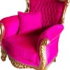 Casa Padrino Barock Sessel Al Capone Pink / Gold mit Bling Bling Glitzersteinen - Limited Edition
