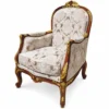Casa Padrino Barock Sessel Grau / Braun / Gold - Prunkvoller Barockstil Wohnzimmer Sessel - Handgefertigte Barockstil Möbel