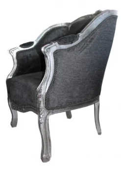 Casa Padrino Barock Sessel im Antik Stil, Grau / Silber, 79 x 78 x 94 cm