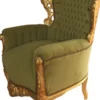 Casa Padrino Barock Sessel King Jadegrün / Gold 85 x 85 x H. 120 cm - Barock Möbel