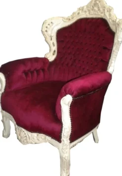 Casa Padrino Barock Sessel King im Antik Stil, Bordeaux und Creme, 85 x 85 x H. 120 cm