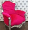 Casa Padrino Barock Sessel King Pink / Silber - Luxus Antik Stil Möbel - 120 x 85 x 85 cm