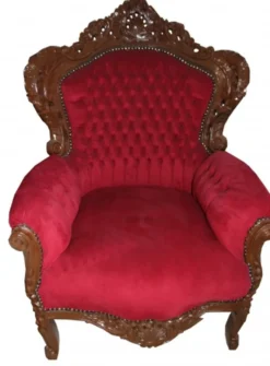 Casa Padrino Barock Sessel King im Antik Stil, Bordeaux / Braun Lackiert, Höhe 120 cm