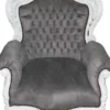 Casa Padrino Barock Sessel King Grau / Weiß 85 x 85 x H. 120 cm - Antikstil