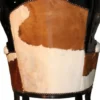 Casa Padrino Barock Sessel King Kuhfell Braun - Echtes Kuhfell Massivholz - 120 x 85 x 85 cm