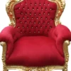 Casa Padrino Barock Sessel King Mod2 Bordeauxrot / Gold mit Glitzersteinen - Antikstil Sessel, H 120 x B 85 x T 85 cm