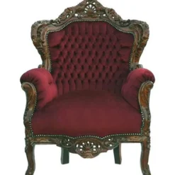 Casa Padrino Barock Sessel King Bordeaux / Braun 85 x 85 x H. 120 cm - Prunkvoller Antik Stil Sessel