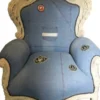 Casa Padrino Barock Sessel King im Jeans Style / Antik Creme - 120 x 85 x 85 cm - Handgefertigtes Luxus Möbelstück